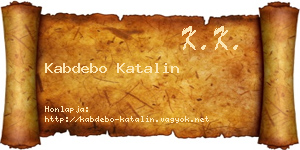 Kabdebo Katalin névjegykártya